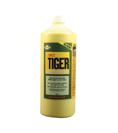 Lo Sweet Tiger Liquid Carp Food di Dynamite Baits è un attrattore per carpe