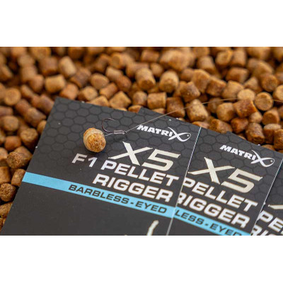 Amo X5 F1 Pellet Rigger Eyed Barbless Matrix