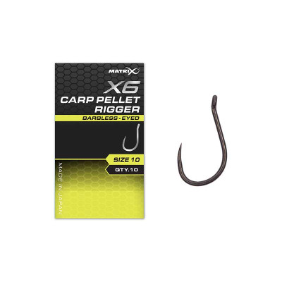 Amo X6 F1 Carp Pellet Rigger Eyed Barbless Matrix