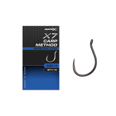 Amo X7 F1 Carp Method Eyed Barbless Matrix