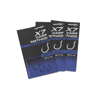 Amo X7 F1 Carp Method Eyed Barbless Matrix