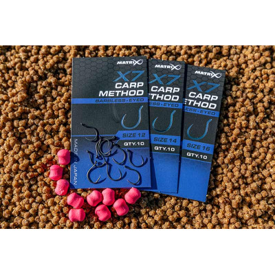 Amo X7 F1 Carp Method Eyed Barbless Matrix